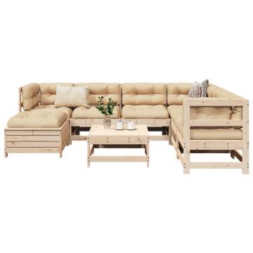 8 Piece Garden Sofa Set - Solid Pine Wood for Outdoor Comfort