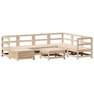 8 Piece Garden Sofa Set - Solid Pine Wood for Outdoor Comfort