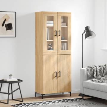 Stylish Highboard Sonoma Oak - 69.5x34x180 cm | Hipomarket