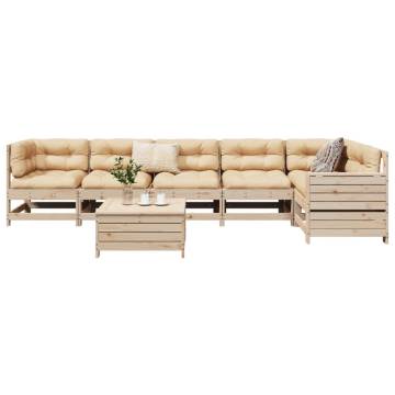 7 Piece Garden Sofa Set - Solid Pine Wood for Outdoor Comfort