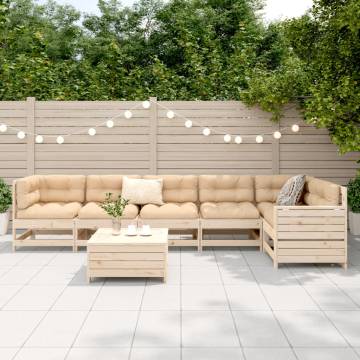 7 Piece Garden Sofa Set - Solid Pine Wood for Outdoor Comfort