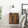 Wall-Mounted Bedside Cabinet Smoked Oak | Stylish Storage Solution