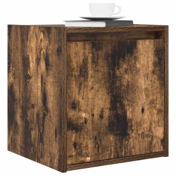 Wall-Mounted Bedside Cabinet Smoked Oak | Stylish Storage Solution