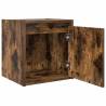 Wall-Mounted Bedside Cabinet Smoked Oak | Stylish Storage Solution