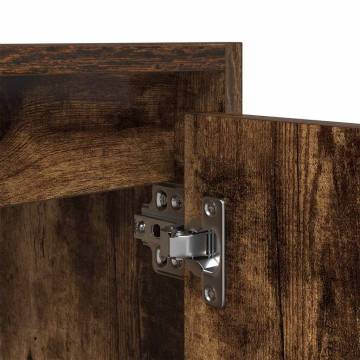 Wall-Mounted Bedside Cabinet Smoked Oak | Stylish Storage Solution