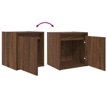 Wall-Mounted Bedside Cabinets 2 pcs Brown Oak | HipoMarket