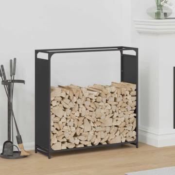 Firewood Rack Black 90x28x90 cm - Sturdy Steel Storage