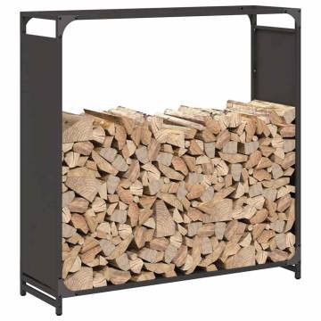 Firewood Rack Black 90x28x90 cm - Sturdy Steel Storage