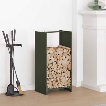 Firewood Rack Olive Green - Sturdy Cold-Rolled Steel Storage