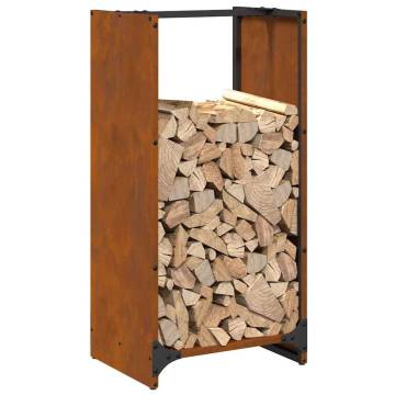 Sturdy Firewood Rack 40x30x80 cm - Weathering Steel