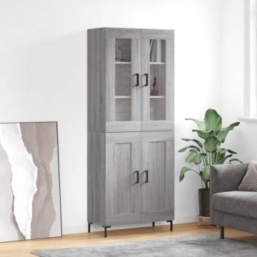 Elegant Highboard Grey Sonoma - Stylish Storage Solution