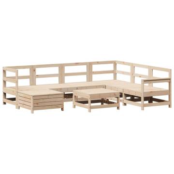 8 Piece Pine Garden Sofa Set - Durable & Stylish Outdoor Furniture