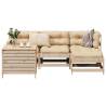  5 Piece Garden Sofa Set Solid Wood Pine Colour natural pine Number of 1 