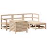 5 Piece Garden Sofa Set - Solid Wood Pine | Hipo Market