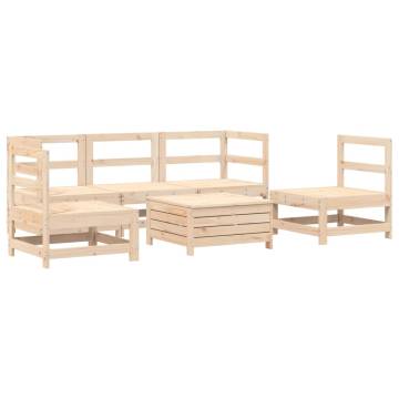 6 Piece Garden Sofa Set - Solid Wood Pine for Outdoor Comfort