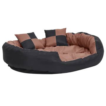 Reversible Washable Dog Cushion - Black & Brown, 110x80 cm