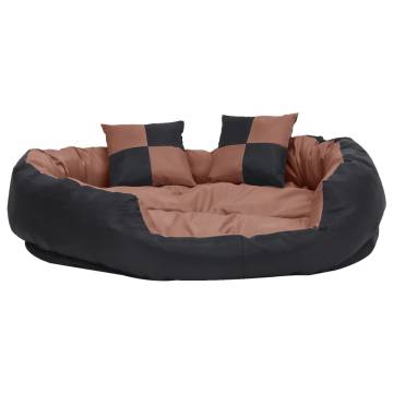 Reversible Washable Dog Cushion - Black & Brown, 110x80 cm