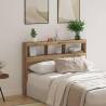 Stylish Headboard Cabinet with LED - Artisan Oak 140x17x102 cm