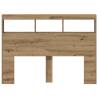 Stylish Headboard Cabinet with LED - Artisan Oak 140x17x102 cm