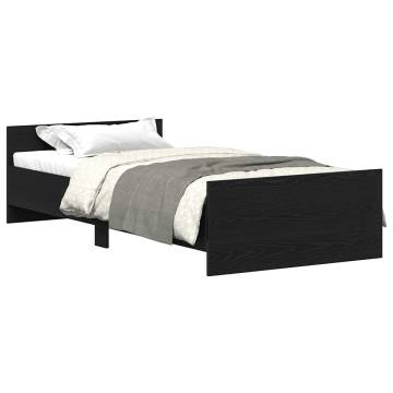 Bed Frame without Mattress Black Oak 75x190 cm - Hipomarket