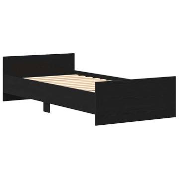 Bed Frame without Mattress Black Oak 75x190 cm - Hipomarket