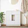 Stylish White Sideboard with Drawers & Doors - 70.5x34x74.5cm