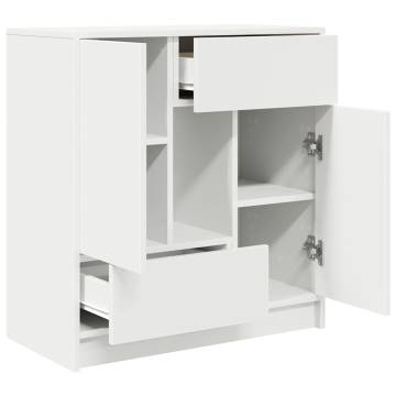 Stylish White Sideboard with Drawers & Doors - 70.5x34x74.5cm