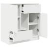 Stylish White Sideboard with Drawers & Doors - 70.5x34x74.5cm