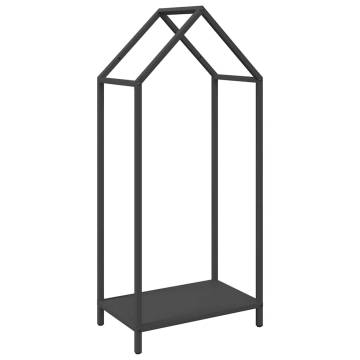 Firewood Rack Black - 40x25x90 cm Cold-Rolled Steel | Hipo Market