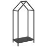 Firewood Rack Black - 40x25x90 cm Cold-Rolled Steel | Hipo Market