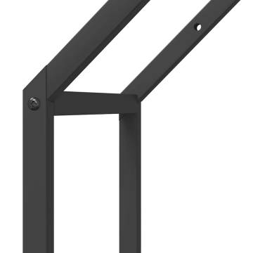 Firewood Rack Black - 40x25x90 cm Cold-Rolled Steel | Hipo Market