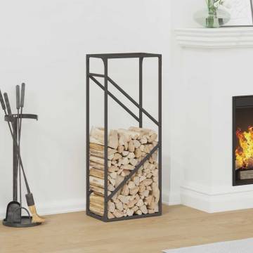 Firewood Rack Black 40x25x100 cm – Durable Steel Storage