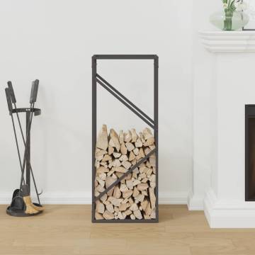 Firewood Rack Black 40x25x100 cm – Durable Steel Storage