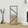 Firewood Rack Black 40x25x100 cm – Durable Steel Storage