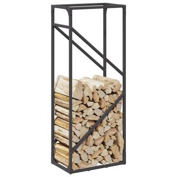 Firewood Rack Black 40x25x100 cm – Durable Steel Storage