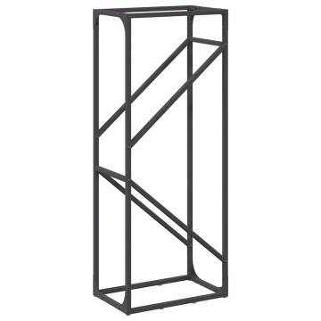 Firewood Rack Black 40x25x100 cm – Durable Steel Storage