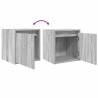 Wall-Mounted Bedside Cabinets - 2 pcs Grey Sonoma | HipoMarket