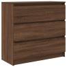 Brown Oak Sideboard - 80x35x76 cm Engineered Wood Storage