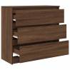 Brown Oak Sideboard - 80x35x76 cm Engineered Wood Storage