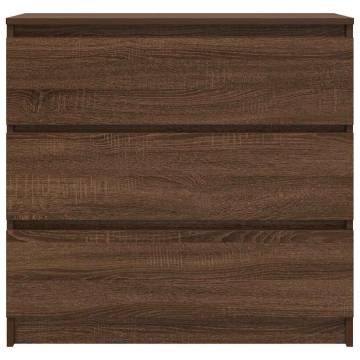 Brown Oak Sideboard - 80x35x76 cm Engineered Wood Storage