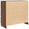 Brown Oak Sideboard - 80x35x76 cm Engineered Wood Storage