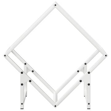 Sturdy White Firewood Rack - 50x25x50 cm Cold-Rolled Steel