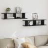 Wall Shelves 2 pcs Black Oak 90x18x20 cm | Hipo Market