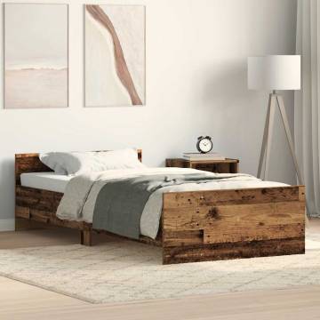 Bed Frame without Mattress Old Wood 75x190 cm - Hipomarket