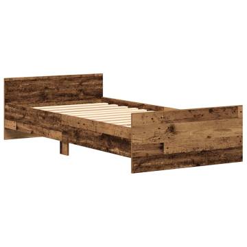 Bed Frame without Mattress Old Wood 75x190 cm - Hipomarket