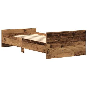 Bed Frame without Mattress Old Wood 75x190 cm - Hipomarket