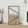 Firewood Rack Black 60x25x100 cm - Sturdy Cold-Rolled Steel