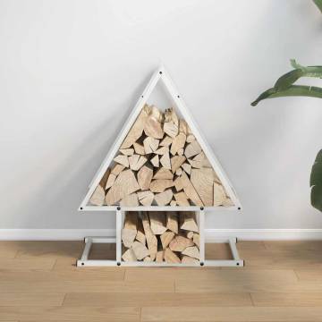 Firewood Rack - White Cold-Rolled Steel 50x25x60 cm | Hipomarket