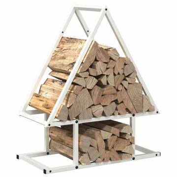 Firewood Rack - White Cold-Rolled Steel 50x25x60 cm | Hipomarket