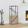 Stylish Anthracite Firewood Rack - Cold-Rolled Steel 40x25x100cm